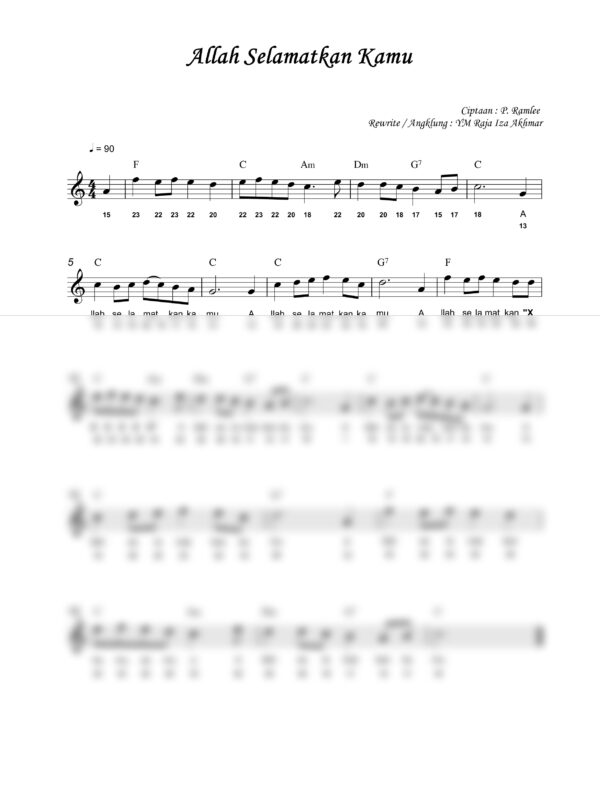 1. P. Ramlee - Allah Selamatkan Kamu - Full Score_product_preview P. Ramlee : Allah Selamatkan Kamu