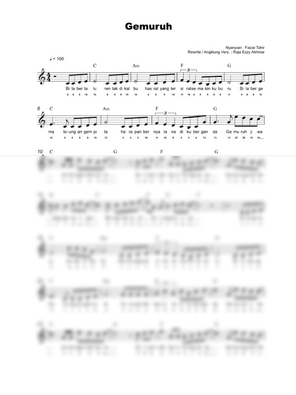 11. Lagu Patriotik - GEMURUH - Full Score_product_preview Lagu Patriotik : Gemuruh