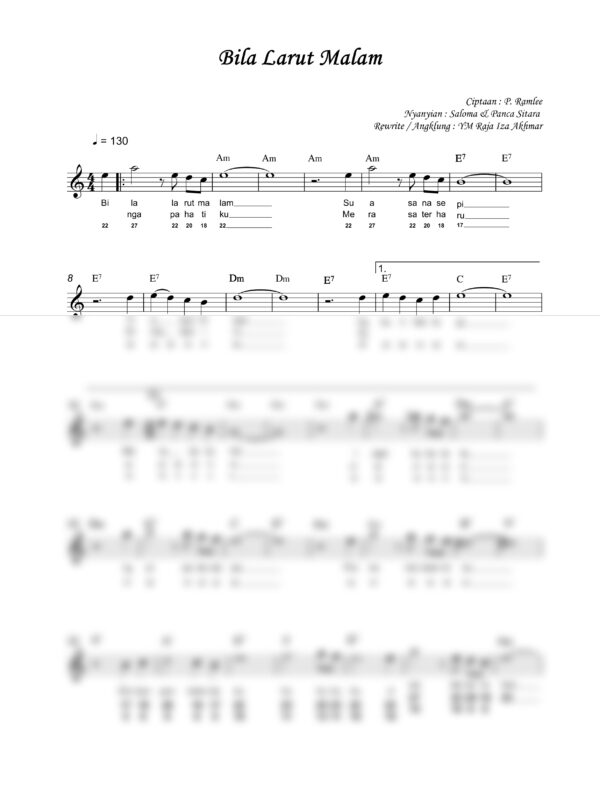 15. P. Ramlee - Bila Larut Malam - Full Score_product_preview P. Ramlee : Bila Larut Malam