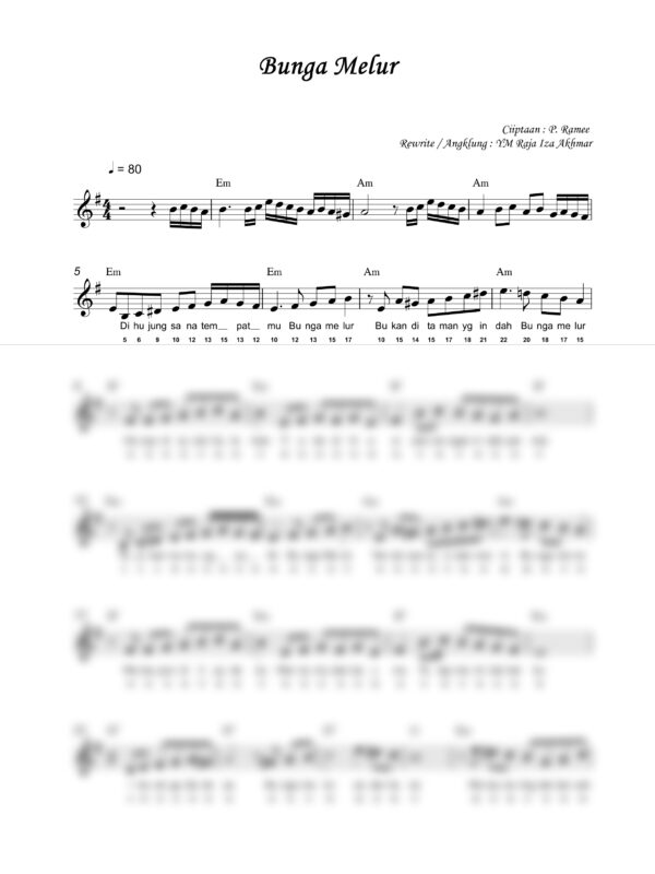 20. P. Ramlee - Bunga Melur - Full Score_product_preview P. Ramlee : Bunga Melur