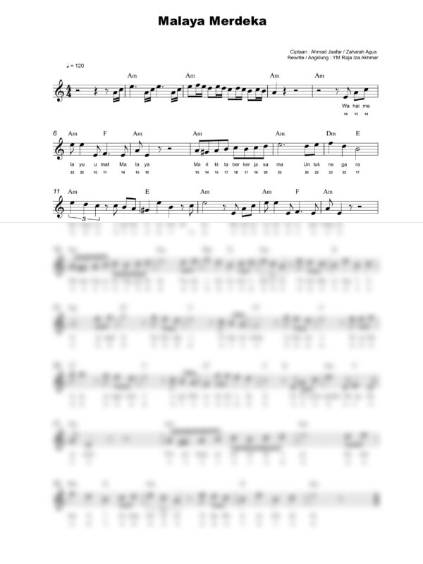 22. Lagu Patriotik - MALAYA MERDEKA - Full Score_product_preview Lagu Patriotik : Malaya Merdeka