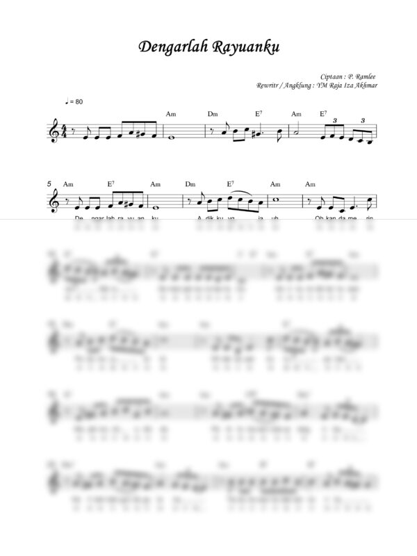 27. P. Ramlee - Dengarlah Rayuanku - Full Score_product_preview P. Ramlee : Dengarlah Rayuanku