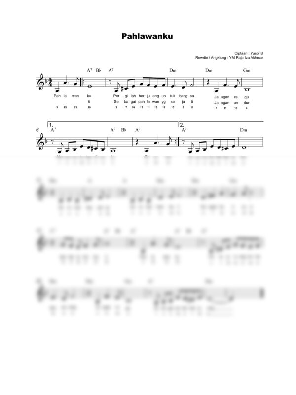 29. Lagu Patriotik - PAHLAWAN KU - Full Score_product_preview Lagu Patriotik : Pahlawanku