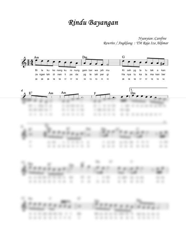 32. Carefree ~ RINDU BAYANGAN - Full Score_product_preview Carefree : Rindu Bayangan