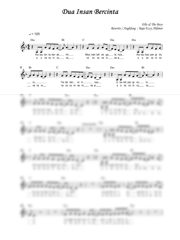 33. Ella and The Boys ~ DUA INSAN BERCINTA - Full Score_product_preview Ella & The Boys : Dua Insan Bercinta
