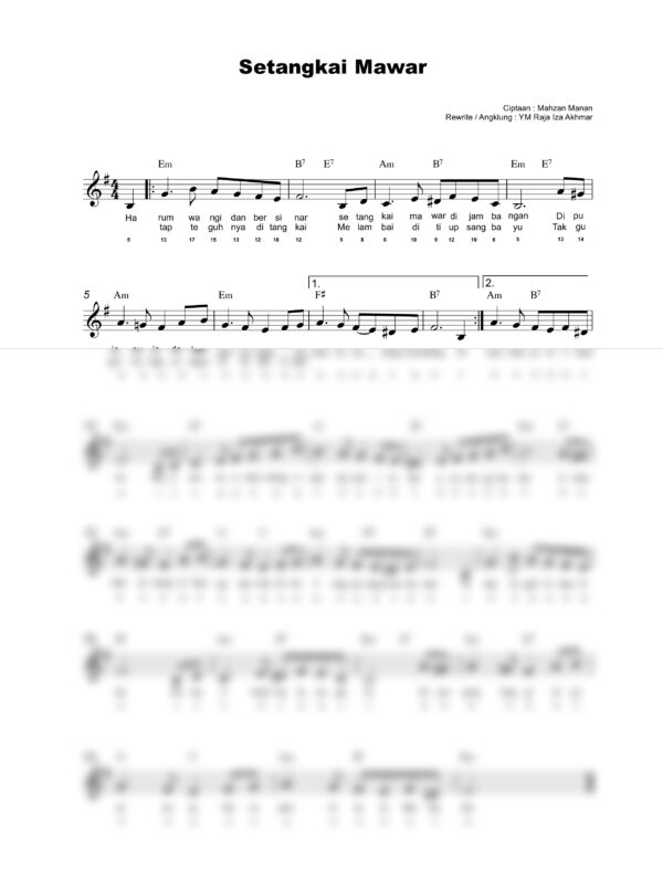 40. Lagu Patriotik - SETANGKAI MAWAR - Full Score_product_preview Lagu Patriotik : Setangkai Mawar