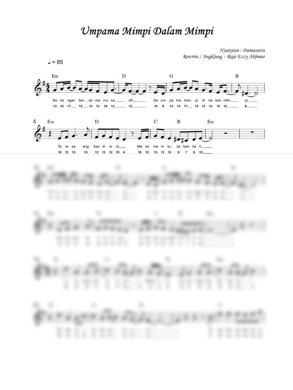 42. Damasutra ~ UMPAMA MIMPI DALAM MIMPI - Full Score_product_preview Damasutra : Umpama Mimpi Dalam Mimpi
