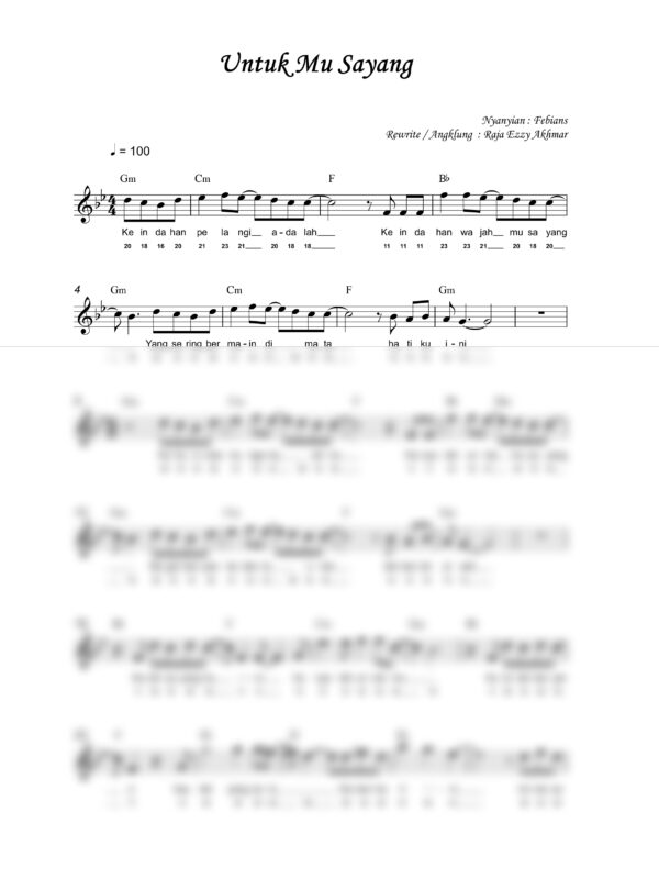 44. Febians ~ UNTUKMU SAYANG - Full Score_product_preview Febians : Untuk Mu Sayang