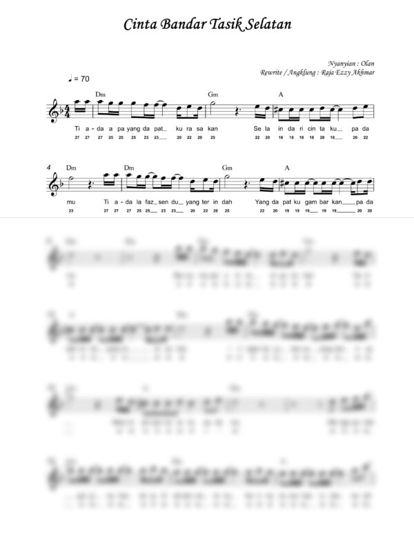 50. Olan ~ CINTA BANDAR TASIK SELATAN - Full Score_product_preview Olan : Cinta Bandar Tasik Selatan