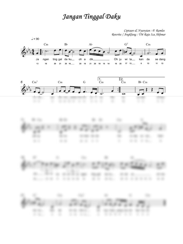 50. P. Ramlee - Jangan Tinggal Daku - Full Score_product_preview P. Ramlee : Jangan Tinggal Daku
