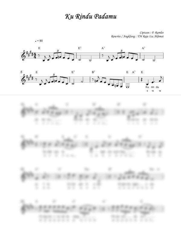 55. P. Ramlee - Ku Rindu Padamu - Full Score_product_preview P. Ramlee : Ku Rindu Pada Mu