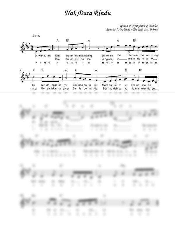 66. P. Ramlee - Nak Dara Rindu - Full Score_product_preview P. Ramlee : Nak Dara Rindu