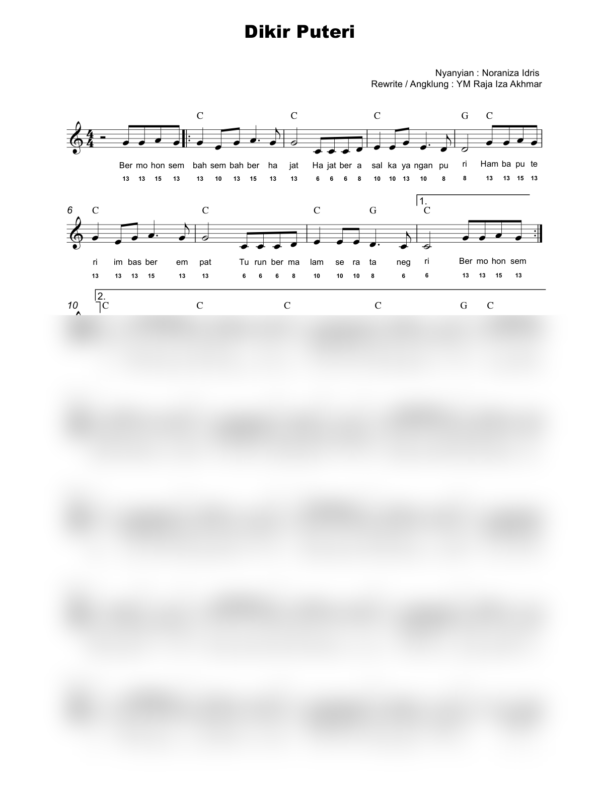 Dikir_Puteri_Page1_Sample_40percent_Clear Noraniza Idris: Dikir Putri