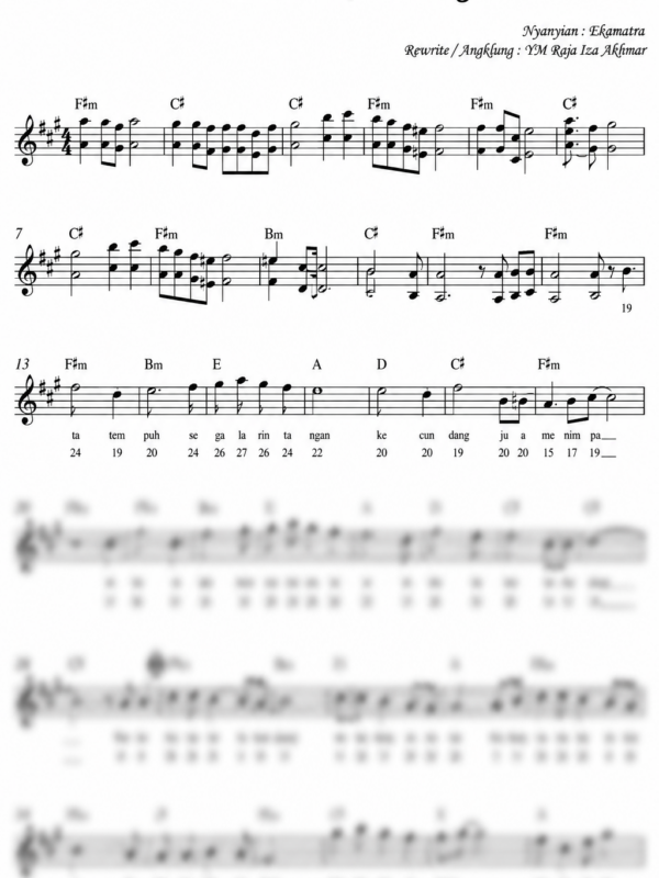 Sentuhan Kecundang Sheet Music Preview Ekamatra : Sentuhan Kecundang